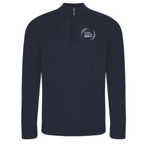 Half Zip Sweatshirt Unisex mit Brust- und Rückendruck